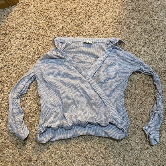 Lucky Brand Tops - Lucky Brand Blue and White Striped Top- XS